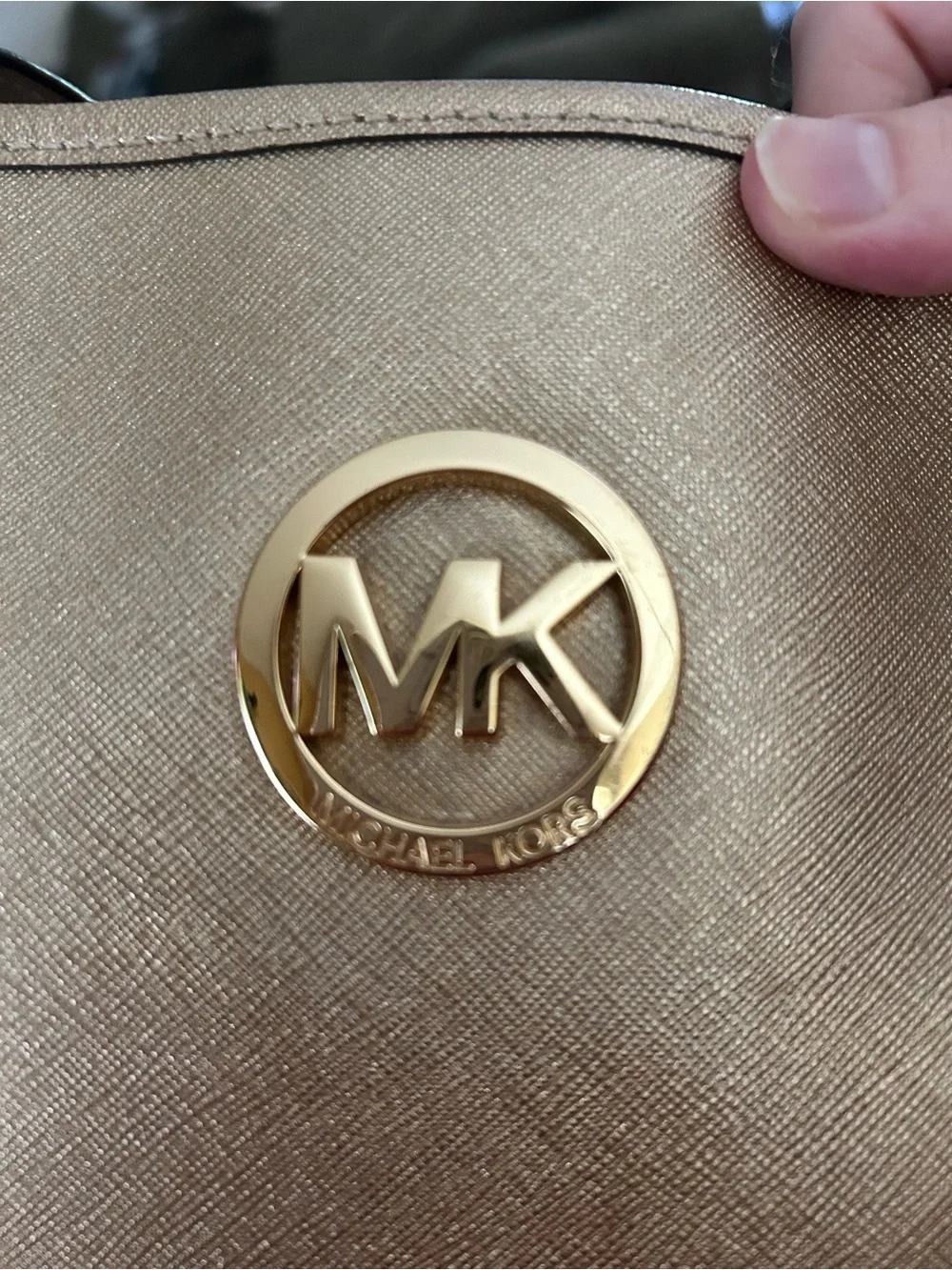 Michael Kors Metallic Gold Tote with MK Emblem